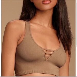 NEW Free People Intimately FP Strapped In Brain Nude Yoga Crop Top XS/S
